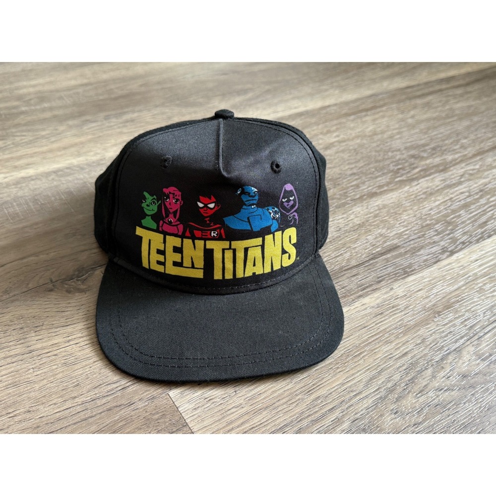 Teen Titans Go Snapback Hat Black DC Comics Flat Brim Adjustable Youth OSFM